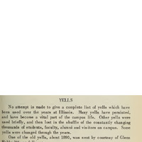 Text about college yells and examples.