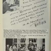 Letter by harding and photograph of him at a banquet