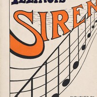 Cover artwork for the sheet music featuring illustrated staff music and a siren horn represented by the letter S in the word Siren.