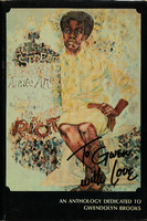 Front cover, a colorful painting of Brooks sitting. The book is signed with a note to Brooks.