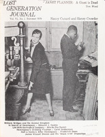 Front cover of the journal with a black & white image of a man and woman in a cramped and cluttered room.