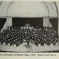 Photographs depicting The University of Illinois Band