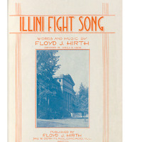 Cover and sheet music for the song "Illini Fight Song."